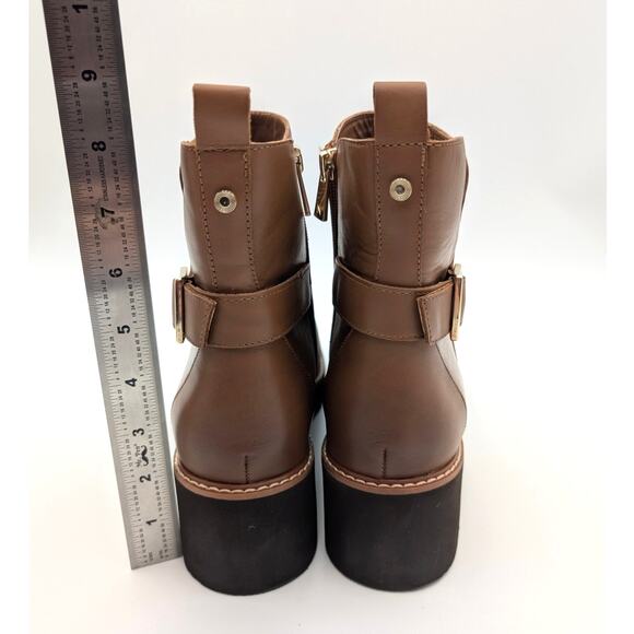 Naturalizer Delilah Leather Lug Sole Ankle Booties Brown Size US10M EU41 - Picture 5 of 11